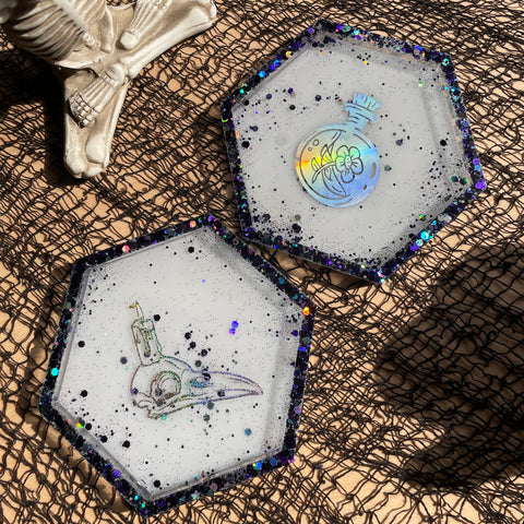 Holographic Halloween Coasters